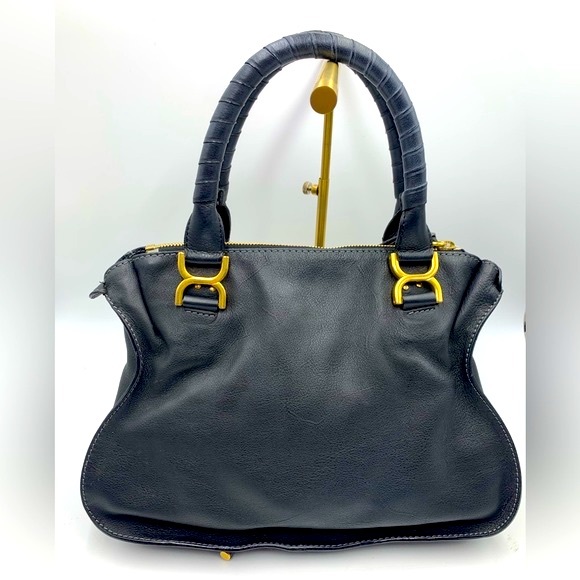 Auth Chloe Black Marcie Medium Satchel Preloved Excellent - Picture 3 of 16